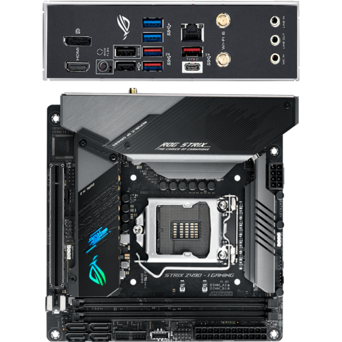 Материнская плата ASUS Z490 LGA1200 DDR4 ( ROG Strix Z490-I Gaming ) mini-ITX, Ret