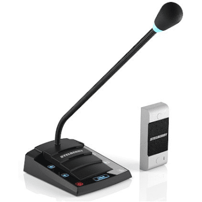Дуплексное переговорное устройство «клиент-кассир» STELBERRY S-500 с функцией громкого оповещения и аудиовыходом