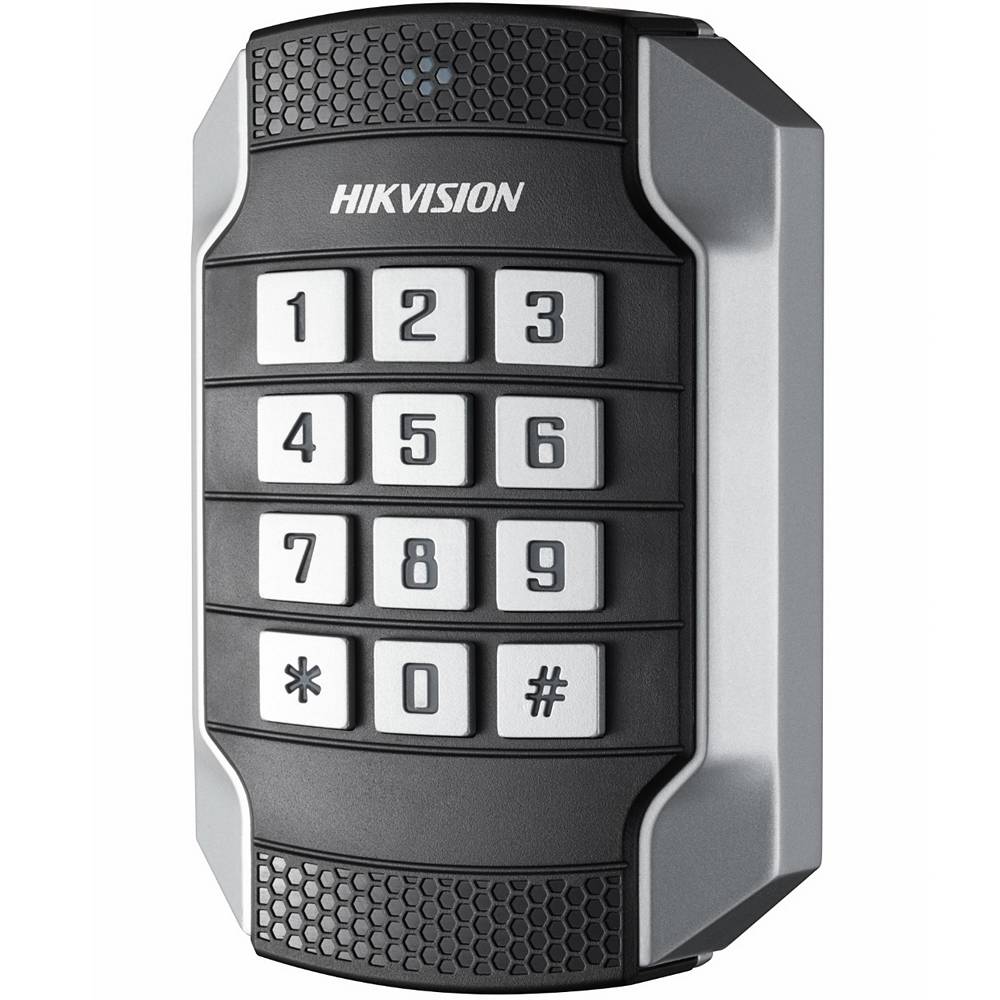 Уличный вандалостойкий считыватель Mifare карт Hikvision DS-K1104MK с клавиатурой