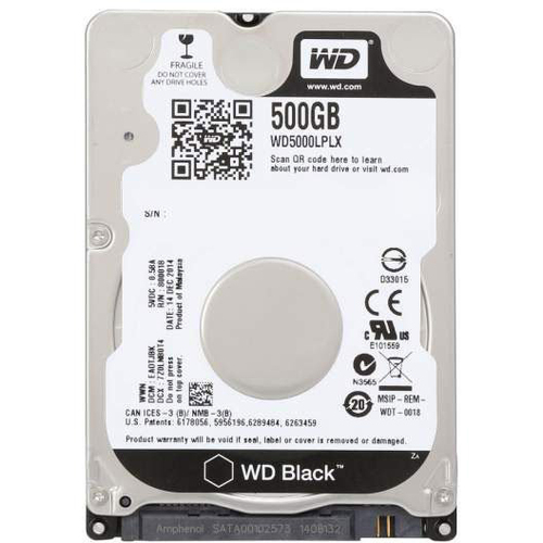 Жесткий диск 2.5" SATA3 500Гб WD Scorpio Black 7200rpm 32mb ( WD5000LPLX )