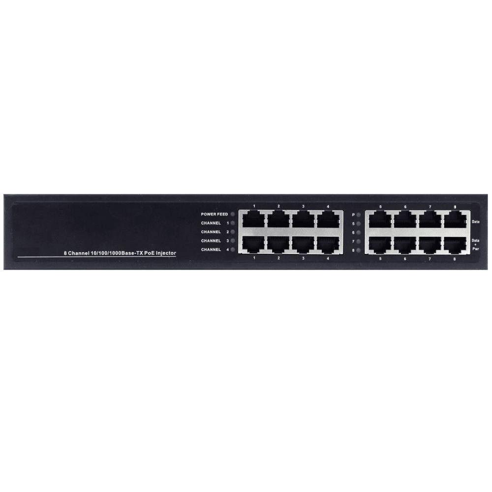 8-портовый управляемый Gigabit Ethernet PoE-инжектор Osnovo Midspan-8/150RGM
