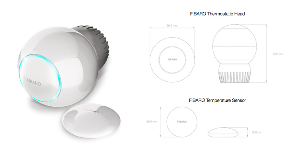 Радиаторный термостат FIBARO Heat Controller с датчиком температуры