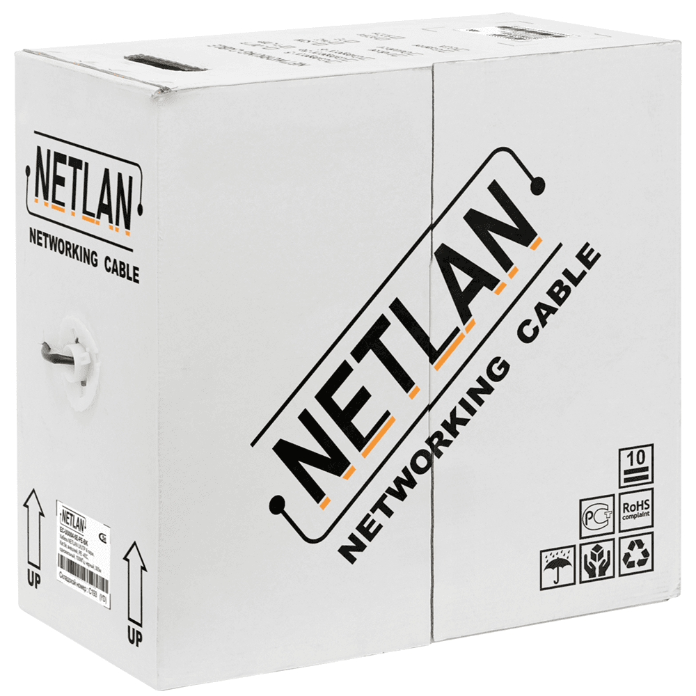 Кабель NETLAN EC-UU004-5E-PVC-GY Cat 5e для внутренней прокладки, 305 м
