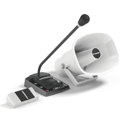 Комплект переговорного устройства «клиент-кассир» STELBERRY S-505 с системой громкого оповещения