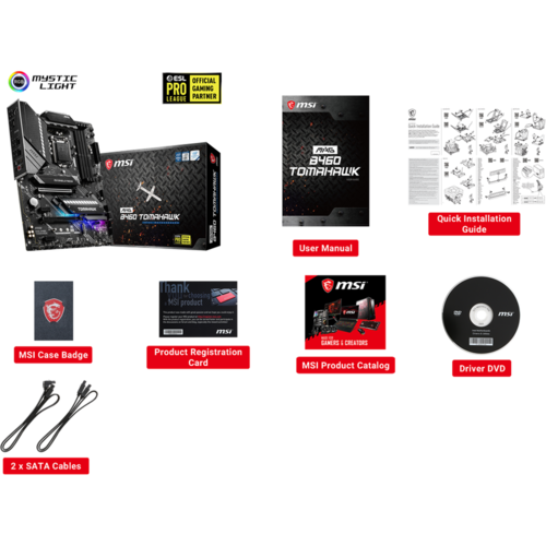 Материнская плата MSI B460 LGA1200 DDR4 ( MAG B460 Tomahawk ) ATX, Ret