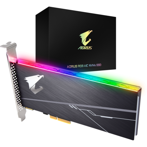 Накопитель SSD PCIe NVMe 3.0 x4 1000Гб Gigabyte AORUS RGB AIC ( GP-ASACNE2100TTTDR )